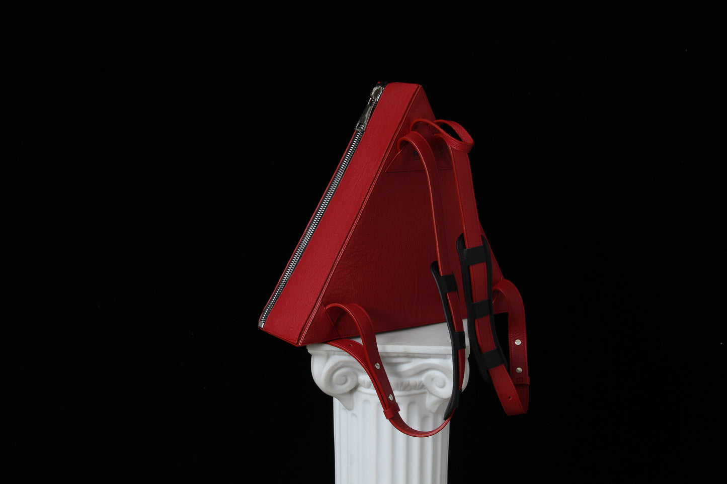 Seoul Triangle Backpack in Color Red