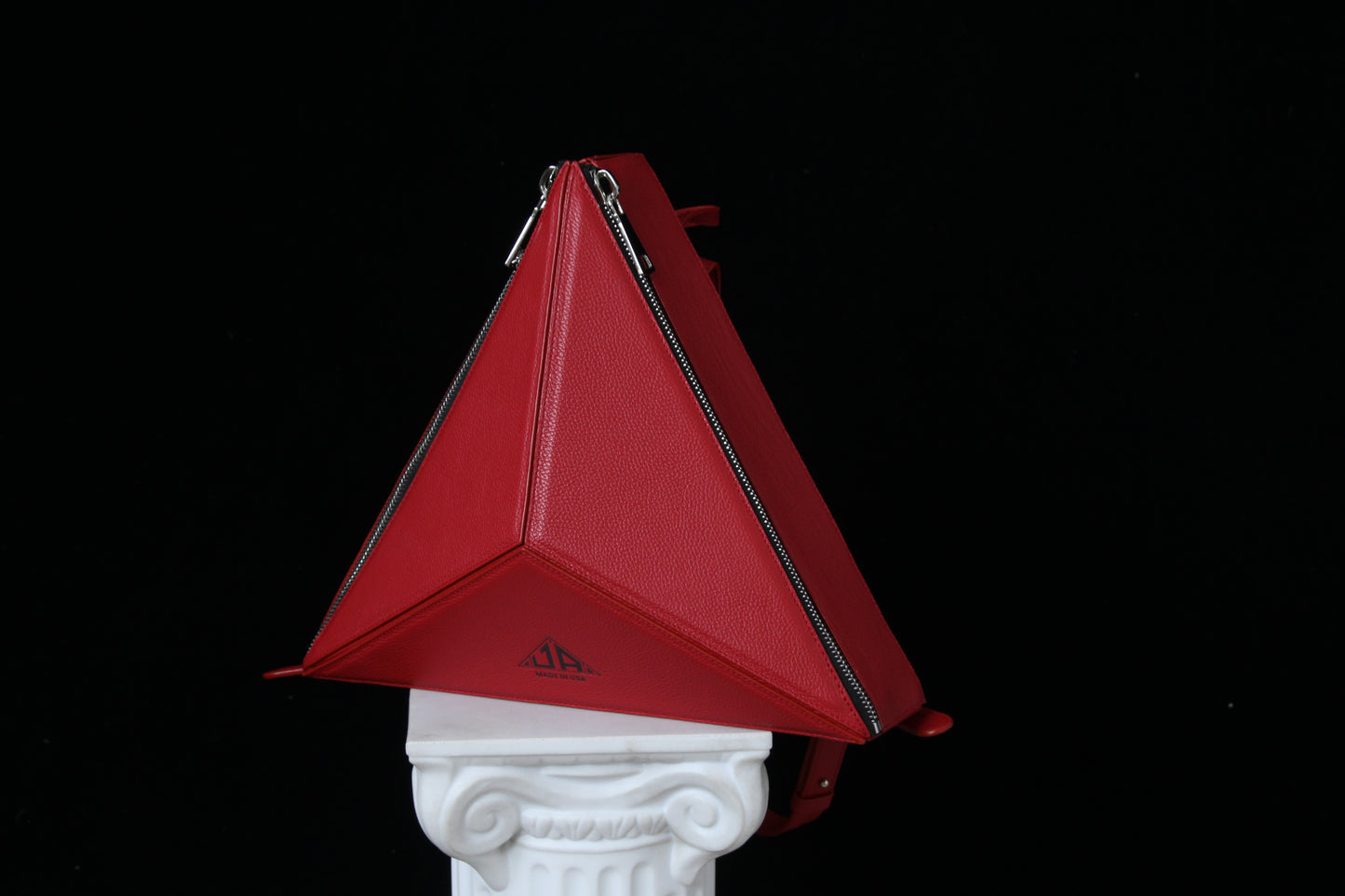 Seoul Triangle Backpack in Color Red